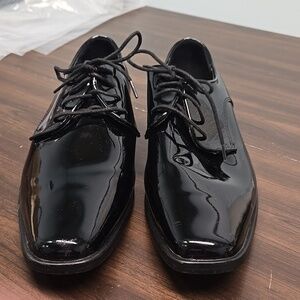 Joseph Abboud Size 10 Black Patent Faux Leather Dress Shoes